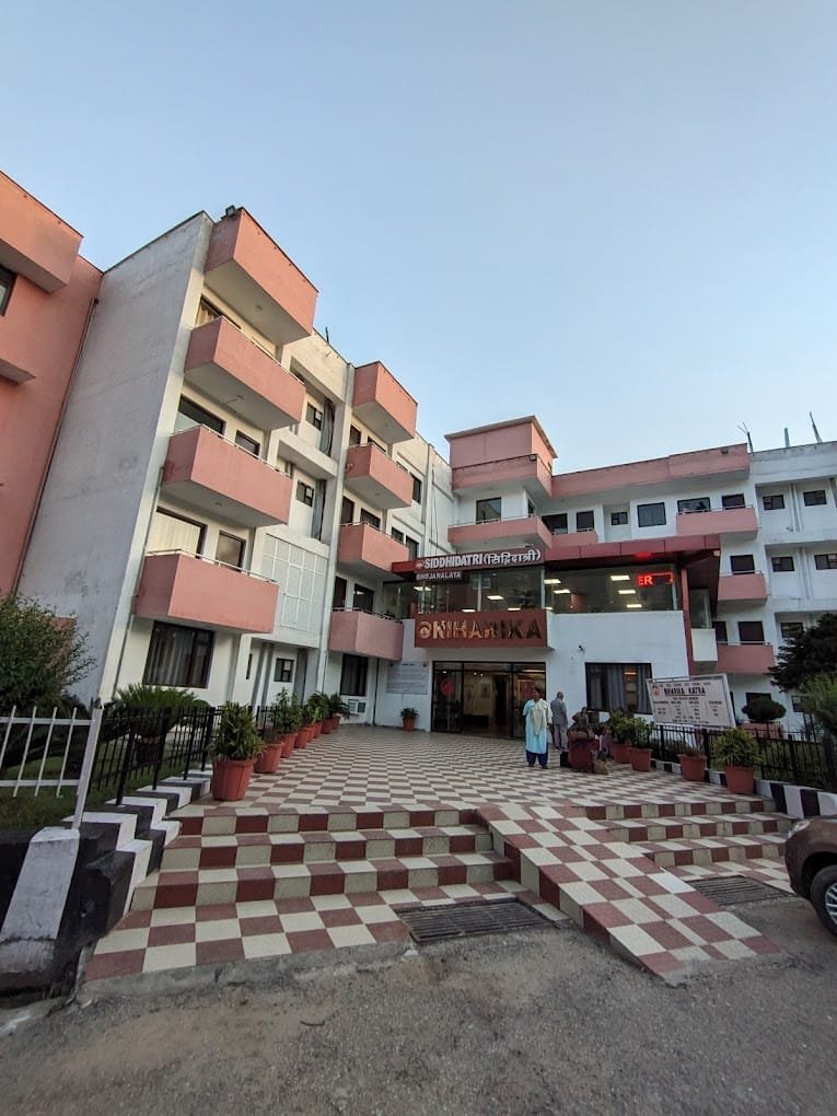 Hotel building and outdoor setting
